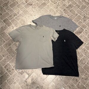 Gray and Black Polo T-Shirts Trio